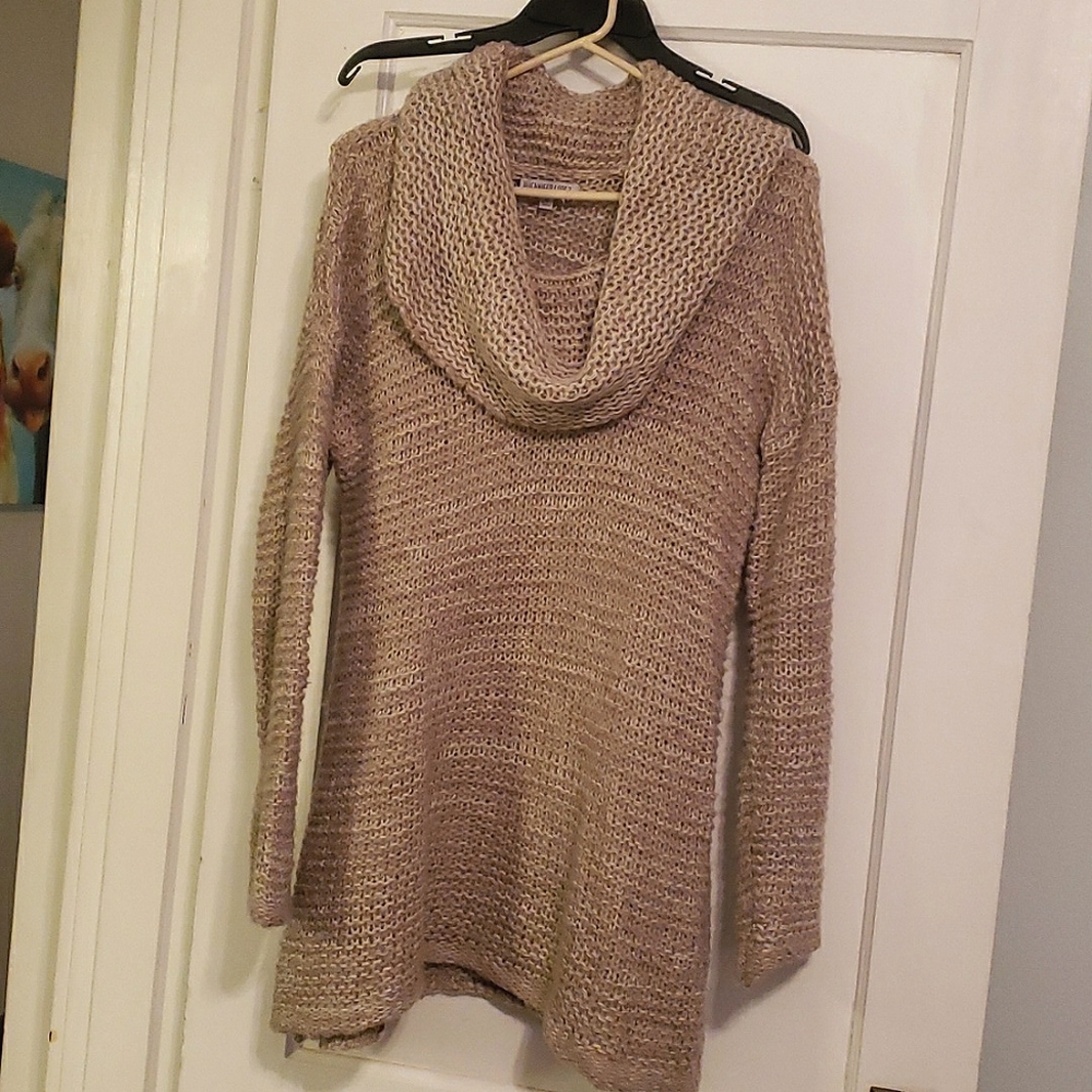 Taupe Jennifer lopez cowl neck sweater